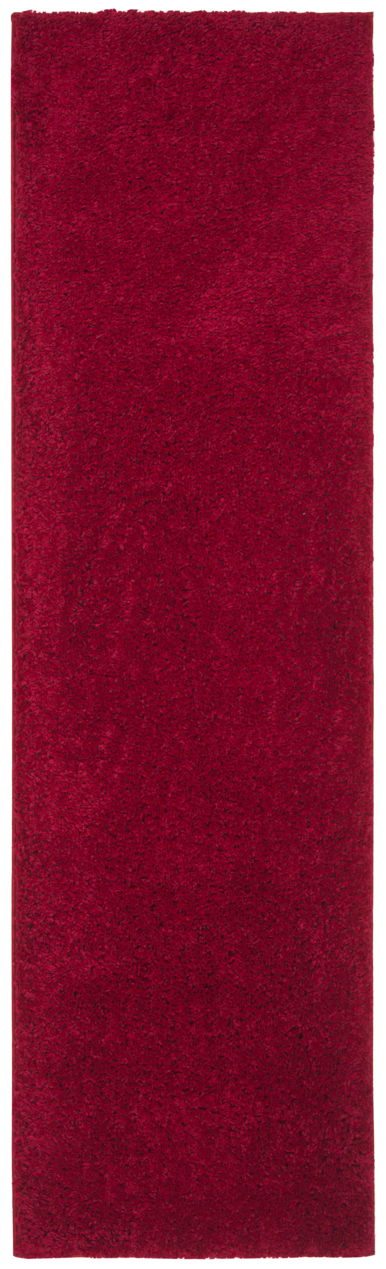 SAFAVIEH August Carlene Solid Plush Shag Runner Rug, Red, 2'3" x 10' - Modern Design, Red, Non-Shedding & Easy Cleaning, Ultra Plush Thick Pile, Ideal for Living Room, Bedroom, Entryway
