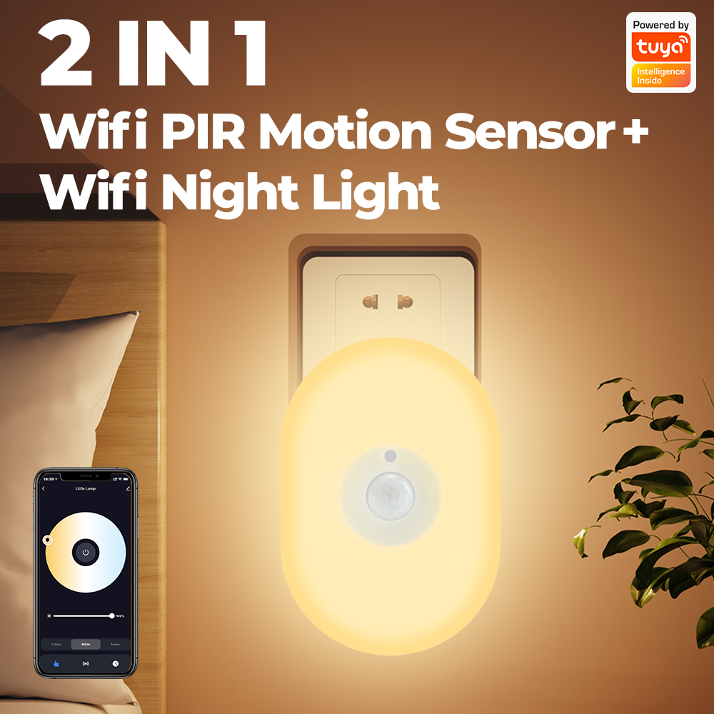WiFi Intelligent Humanbody Induction Small Night Lamp Multi-Gear Dimming Household Bedside Mobilepohone Control Colorful Bedroom Lamp Compatible with Home - image 3 of 7