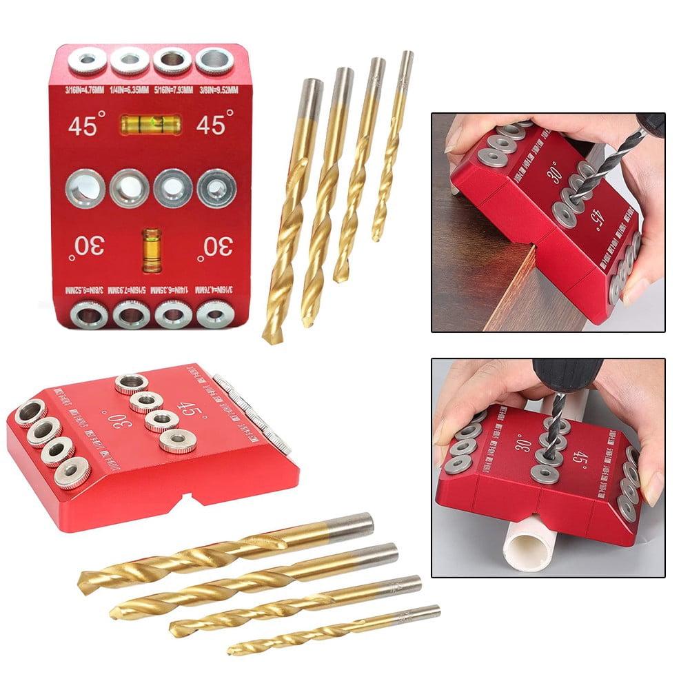 Whatever You Like 30 45 90 Degree Angle Drill Hole Guide Jig for Angled And Straight Hole Drill Hole Guide Jig Stable Drilling with Locking Clamp (Hand Tools)