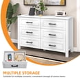 thumbnail image 2 of Uforic 6 Drawer Dressers Wooden Chest Storage Cabinet with Built-in Power Socket for Bedroom, White, 2 of 6