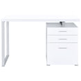 thumbnail image 6 of White Rectangular 3-drawer Desk - Swap Rods for Function - In Work & Study - Customizable Workspace, 6 of 6
