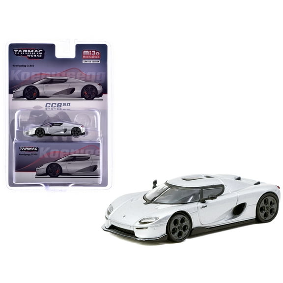 Koenigsegg CC850 Silver Metallic "Global64" Series 1/64 Diecast Model Car by Tarmac Works