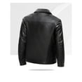 thumbnail image 2 of Men's leather jacket, new winter PU leather lapel fur integrated men's coat, men's solid color business fashion casual zipper leather coat for men, 2 of 5