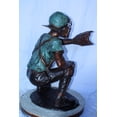 thumbnail image 5 of Nifao Baseball Catcher bronze statue, Dynamic Sports Decor – Home Decor Sculpture, 26"L x 23"W x 34"H, 5 of 9