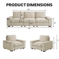 thumbnail image 5 of MAEVIS Modern Modular Chenille Sectional Sofa with Storage Space and Detachable Cover and Solid Wood Fame 3-Seat Modular Sectional Sofa & 2-Piece Armchair,Beige, 5 of 7