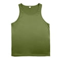 thumbnail image 7 of Men's Solid Blank Sleeveless Tank Tops Workout Training Base Layer Shirts Lightweight Summer Athletic Tops,Army Green,M, 7 of 7