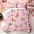 thumbnail image 2 of Erosebridal Gingerbread Man Twin Quilt Set, Christmas Stocking Twin Coverlet Set, Pink, 2 Pieces, 1 Bedspread and 1 Pillowcase, 2 of 7