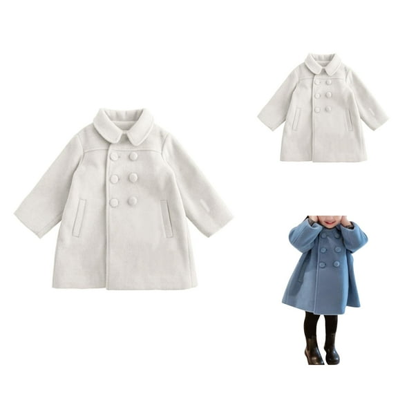 Girls Winter Coats Winter Jacket Girls Coat&jacket Children In The Long Woolen Cloth Baby Girls Thickening Double Winter Coat