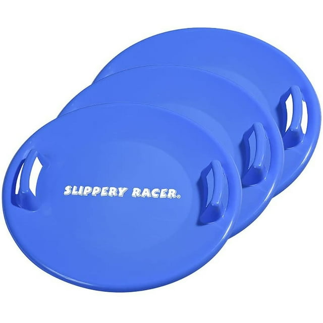 Slippery Racer Downhill Pro 26 Pouces Disque Soucoupe Luge d'Hiver, Bleu (3 Pack)