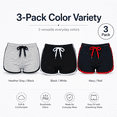 thumbnail image 2 of 3 Pack: Womens Moisture-Wicking Ladies Hot Shorts - Ideal for Yoga, Running, and Everyday Wear, 2 of 10