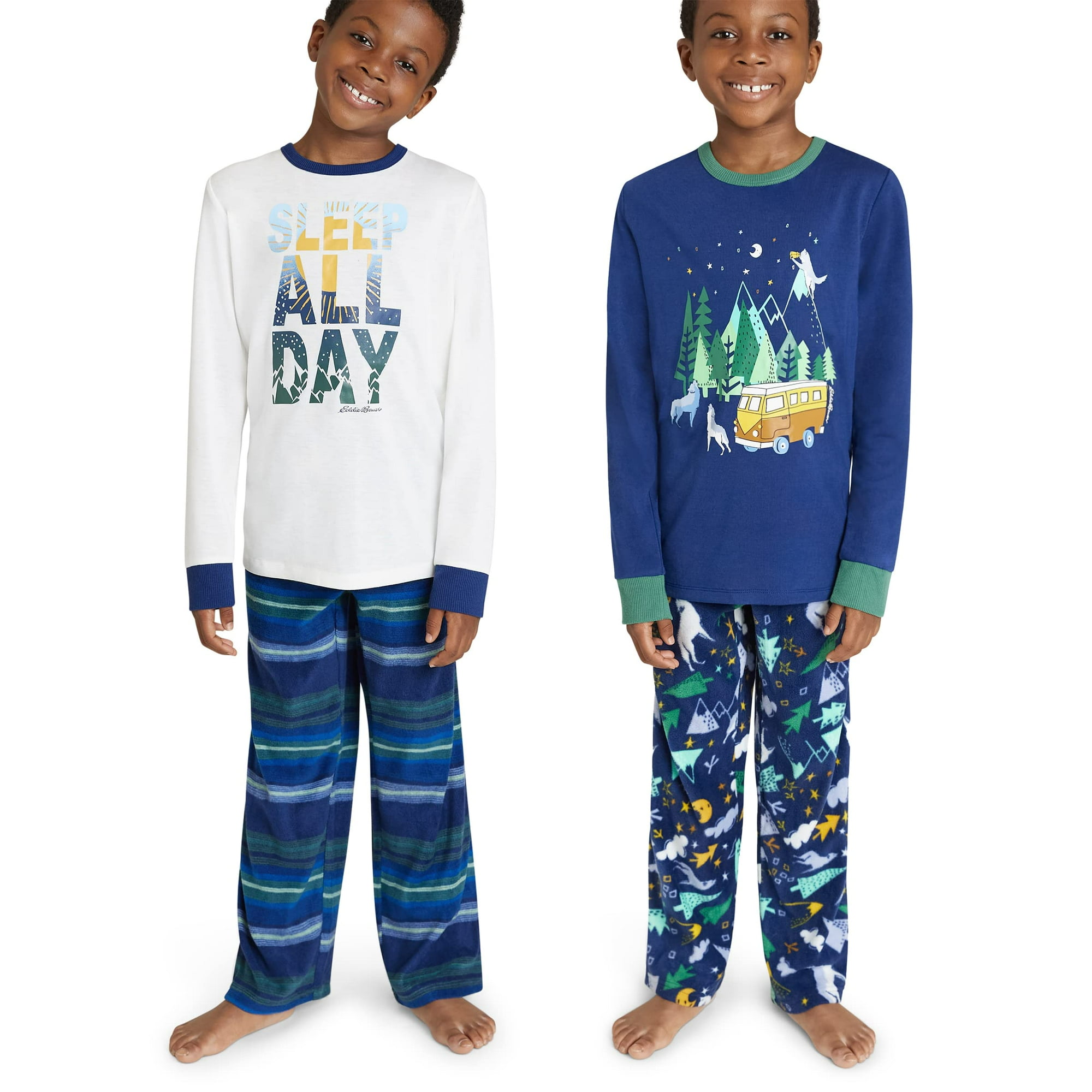 Kids Pajamas 4 Pc. Sleep Set Boys Sleepwear by Eddie Bauer Assorted Colors 4 Small Walmart
