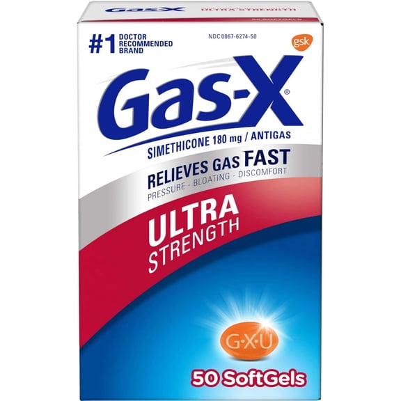 Gas-X Ultra Strength Softgels Simethicone 180 mg Antigas 50 Count