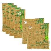 ECOEARTH Value 6-Pack Activated Bamboo Charcoal Deodorizer Bag (2x200g, 4x75g), All Natural Air Purifying Bags, Odor Neutralizer for Car, Shoes, Home, Kitchen, Closet