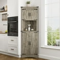 thumbnail image 2 of Blotout 68" Tall Farmhouse Corner Cabinet with 4 Doors, 23.6"W Barn Door Storage Cabinet with Adjustable Shelves, 5 Tier Corner Storage Cabinet for Kitchen,Bathroom,Living Room, 2 of 7