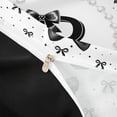 thumbnail image 4 of meiyoeat Black Kawaii Bowknot Twin Duvet Cover For Girls,Modern Personalized Initial R Twin Bedding For Kids,Black Reversible,2pcs(No Comforter), 4 of 6