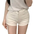 thumbnail image 4 of Mqqzkk Summer High Waisted Stretch Denim Shorts For Women Casual White Jean Shorts Fashion Summer Hot Pants with Pockets, 4 of 4
