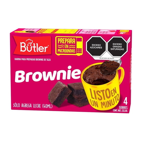 Harina Butler Mugcake para Brownie de taza 4 Sobres