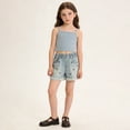 thumbnail image 2 of Sonxahe Toddler Girl's High Rise Denim Shorts Slim Fit Washed Summer Casual Shorts,Blue, 2 of 8