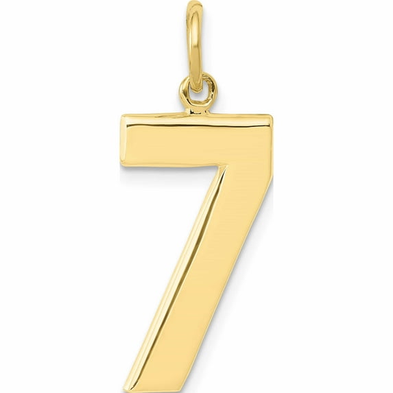 10K Yellow Gold 10Ky Casted Large Polished Number 7 Charm (25 X 10) Made In United States -Jewelry By Sweet Pea
