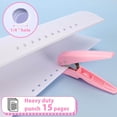 thumbnail image 2 of Single Hole Punch, with Loose Leaf Binder Rings, Hole Punches, Paper Hole Puncher, Sheet Capacity, for Paper Cards Plastic Cardboard, Lightweight, Pink, 2 of 4