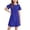Blue, variant on Girls Summer Dresses Short Sleeve Casual Round Neck Straight Beach Dress With Ruffle 7-8 Girls Clothes