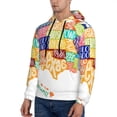 thumbnail image 3 of Rateoe USA MAP Pattern Mens Hoodie, Pullover Hooded Sweatshirt, Kangaroo Pocket Hoodie Ideal for Daily Wear, Travel and Home-3X-Large, 3 of 7