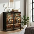 thumbnail image 6 of Dresser for Bedroom with 4 Storage Drawers Kitchen Chicken Farm Farmhouse Animal Rooster Rustic Dining Chickens Dressers Chest of Drawers Steel Framed Fabric Closet Organizers for Entryway, 6 of 7