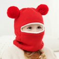 thumbnail image 4 of Gorro de invierno para niños, bufanda de una pieza, más gorro de terciopelo con protección para las orejas para niños y niñas, gorro de una pieza de lana de punto para bebés, 4 of 6