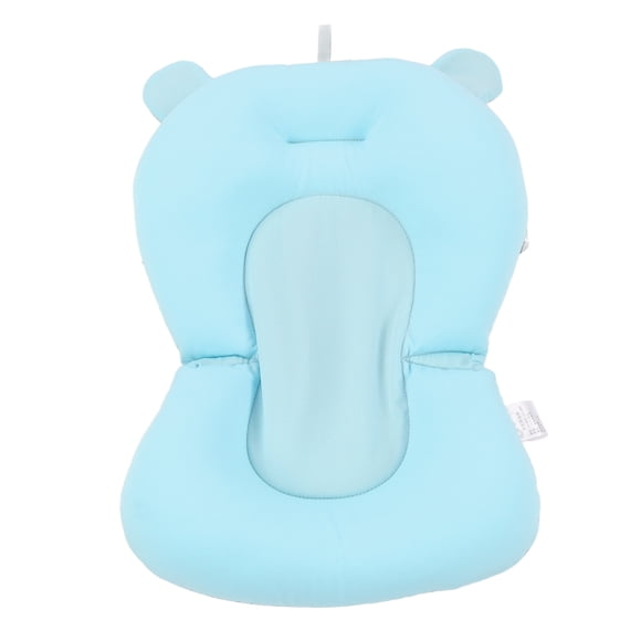 Cojín de baño para bebé, flotante, seguro, plegable, ajustable, para recién nacidos, con forma de oso azul
