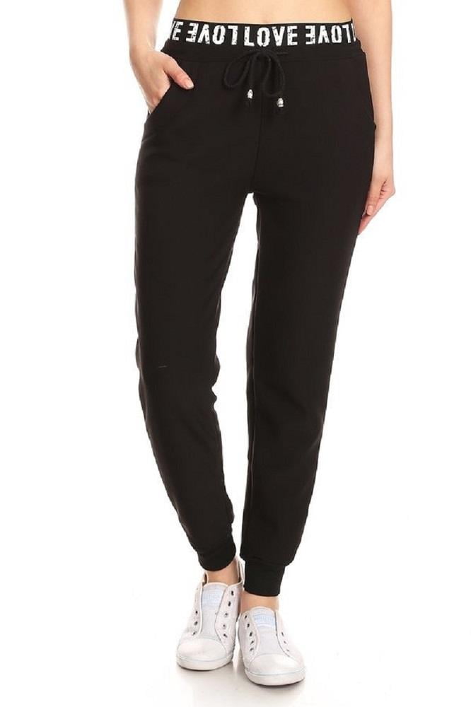 women's fleece lined sweatpants with pockets