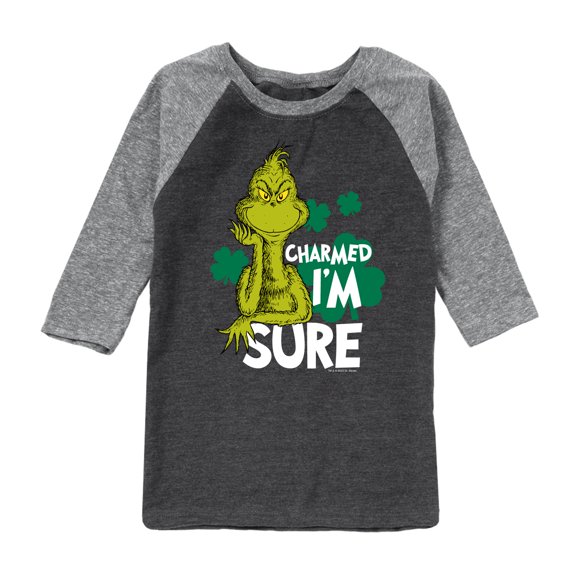 The Grinch - Charmed I'm Sure - Toddler And Youth Raglan Graphic T-Shirt