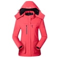thumbnail image 2 of MRULIC coat for women Women's Heated Coat With 3 Heating Level, 4 Heating Zones,Neck Heating Jacket Washable (Batteries Not Included) Women's Jackets Coats Red + XXL, 2 of 5