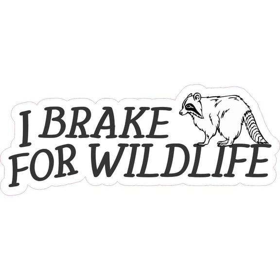 StickerTalk I Brake For Wildlife Sticker, 5 inches x 2 inches
