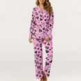 thumbnail image 4 of MIUOWANP Womens Big and Tall Pajama Sets Women's Valentine's Day Printed Pajama Set For Daily Home Wear With Pocket Pink S, 4 of 5