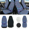 thumbnail image 2 of Yuyamidu Boho Mandala Flower Car Seat Covers Full Set 12pcs Front Seat Cover Steering Wheel Cover Seatbelt Pads Armrest Cover Trash Can Air Vent Holder Rearview Mirror Cover Coasters Keychain, 2 of 7