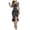 Black, variant on Women's Casual Tennis Dress Women's Fashion Plaid Dress with Cold Shoulder Ruffle Detail Loose and Slit Dress Black L