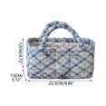 thumbnail image 3 of Cadancy Storage Basket Makeup Organizer with Handle Quilted Cosmetic Caddy Divided Compartments Portable Vanity Bathroom Bedroom Organizer for Toiletries Skincare Supplies, 3 of 8