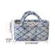 thumbnail image 3 of Quilted Checkered Fabric Storage Basket With Bow Featuring A Handle Suitable For Storing Cosmetics Snacks And Miscellaneous Items, 3 of 9
