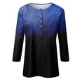 thumbnail image 2 of Womens 3/4 Sleeve Tops and Blouses Plus Size Summer Ethnic Floral Slim Flowy Tops for Women Plus Size Crewneck Slim Fit Half Sleeve Funny Shirts for Teens Spring Womens Blouses and Tops, 2 of 5