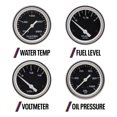 thumbnail image 3 of 5-Gauge Set Complete Kit: 3-3/8" Mechanical Speedometer, 2-1/16" Component Gauges with Black Face, White Pointer & Chrome Bezel, Includes Tubing, Adapters, Fuel Level Sender, 3 of 11