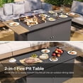 thumbnail image 4 of NIAIZEK 64 Inch Black Propane Fire Pit Table with Lid 55000 Gas Fire Pits for Outside Patio with Glass Wind Guard Gray Glass Beads​, 4 of 7