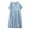 Blue, variant on PuLe Summer Short Sleeve Dress Womens Short Sleeve Cotton Linen Jacquard Dress Crewneck Long Dress Loose Casual Dresses