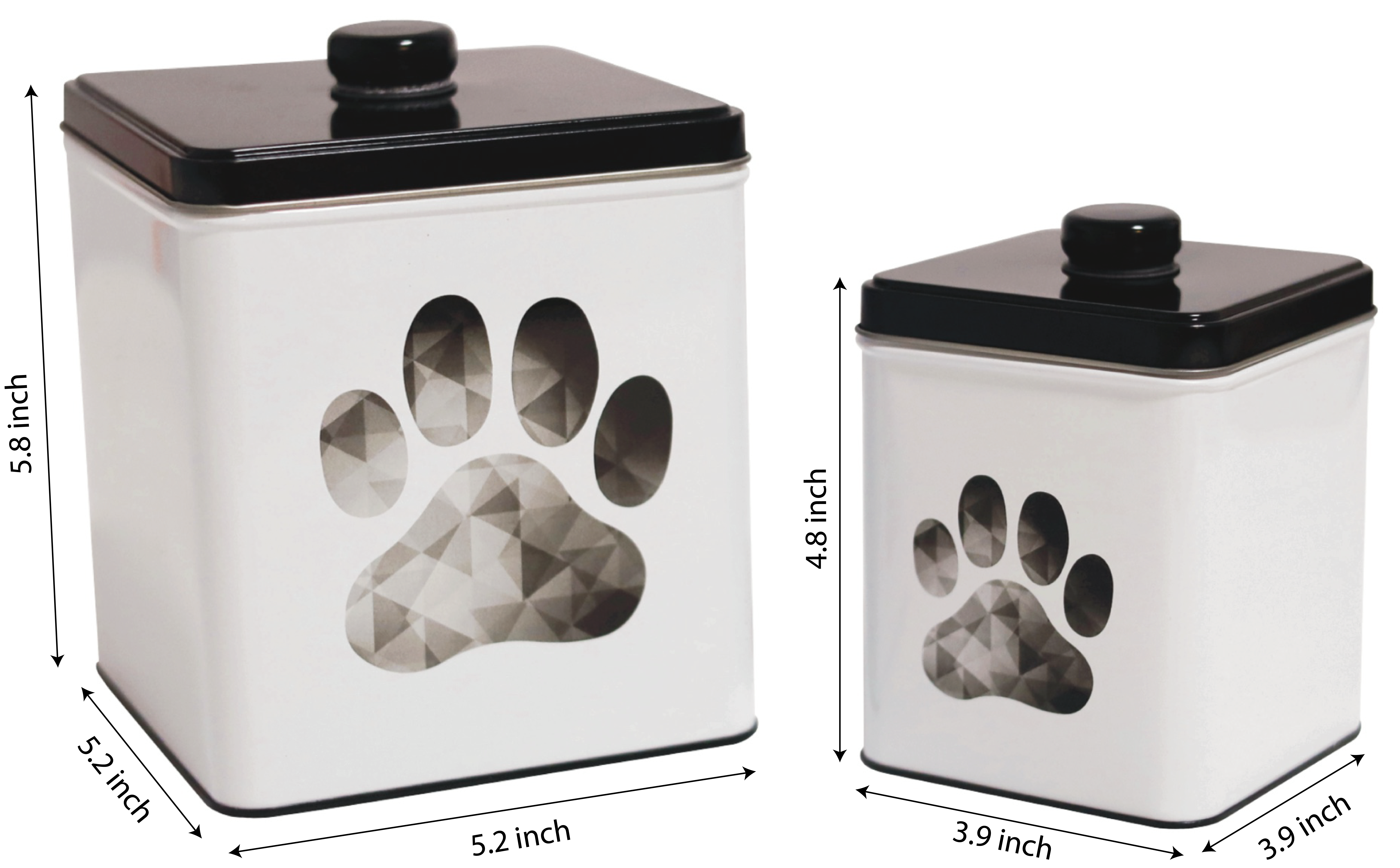 Brightside Pet Treats Tin - Novelty Dog & Cat Food Storage Container, 105x155x220mm