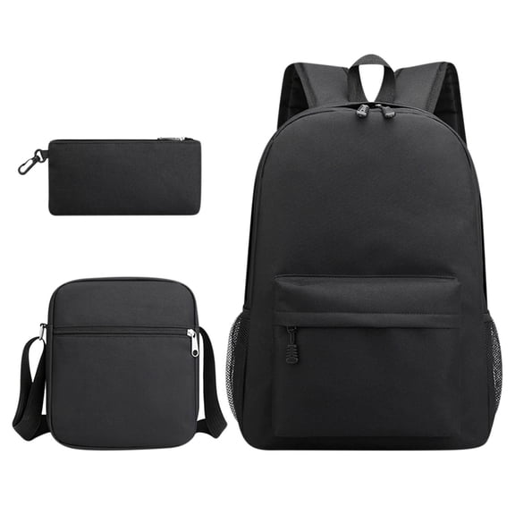 Odeerbi Backpacks for School Retro Three-piece Star Backpack Couple Bag Student School Black
