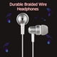 thumbnail image 4 of K2 Auriculares intrauditivos Auriculares Auriculares de cable trenzado con micrófono (plata + blanco) Hugtrwg Para estrenar, 4 of 9