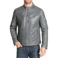 thumbnail image 5 of Luis Leather Men’s Biker’s and Bombers Silver Grey Jackets, 5 of 6