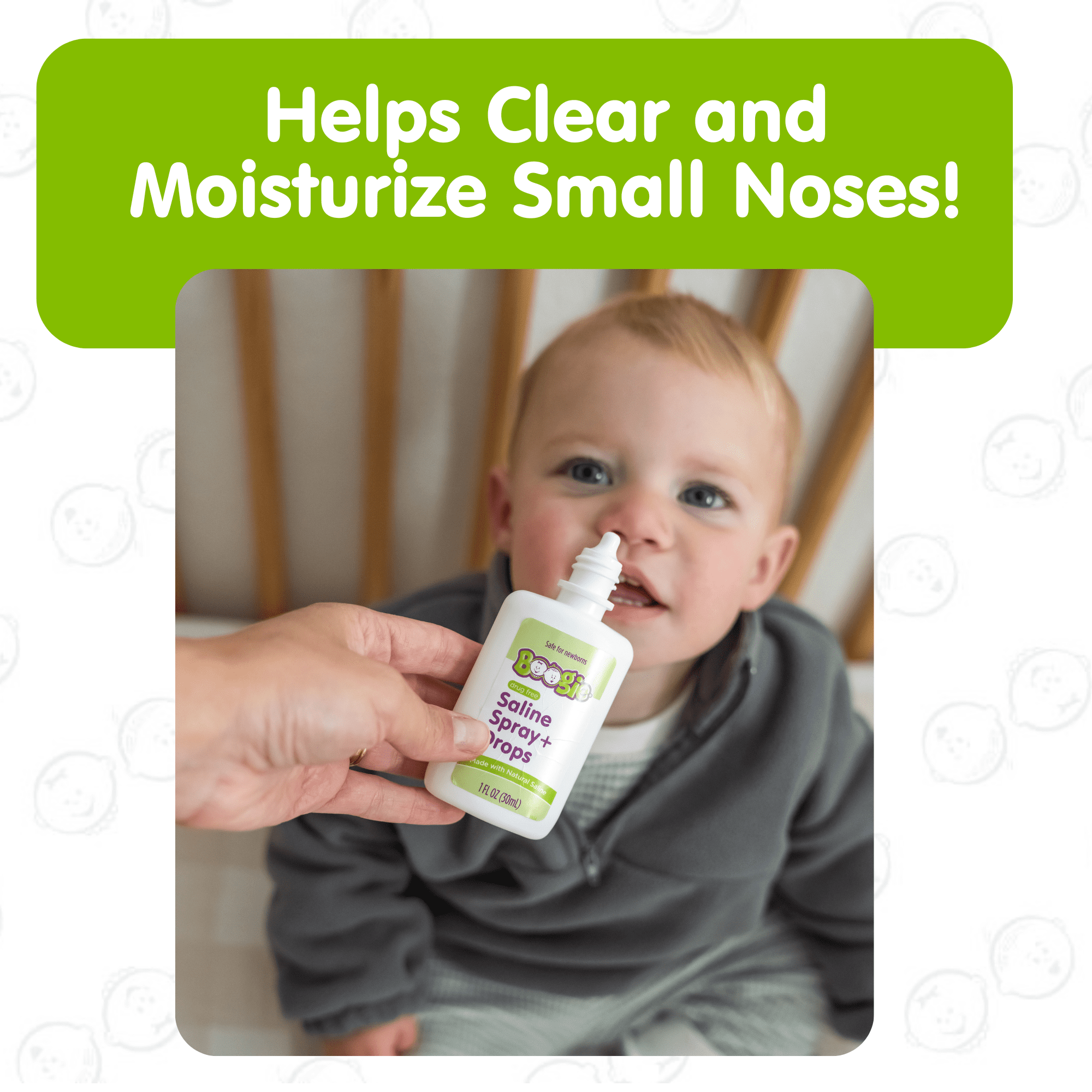 (4 pack) Boogie Natural Saline Spray & Drops, Unscented, 1.0 oz