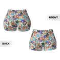 thumbnail image 5 of Lsque Colored Casino Chips Pattern High Waisted Biker Shorts for Women-Tummy Control Fitness Athletic Workout Running Yoga Gym Shorts,Moisture-Wicking-Small, 5 of 9