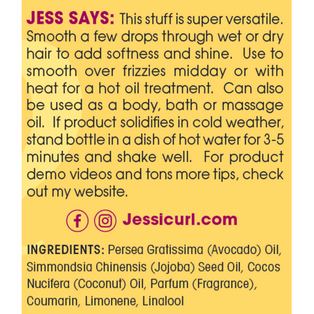 Jessicurl Oil Blend, Island Fantasy 2 fl oz. Add Softness and Shine to Any Hair and Curl Type