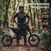 Electric Dirt Bike for Adults 50 mph Max Speed 4500W Mid-Drive Motor X1 Spark E-Bike up to 60Miles Range Fat Tire E Bike with 14/12 Wheel 60V 28.8AH Battery off Road Mountain E Bike, UL2849 by SGS